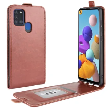 Za Samsung Galaxy A21S Primeru PU Usnje Primeru Pokrovček Za Samsung Galaxy A21S Telefon Kože Navpično Flip NAVZGOR In Telefon Primerih