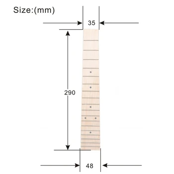 Javor Fretboard Palisander Ukulele Fingerboard za 26 Inch Ukulele s 3 mm Dot 18 Fret Fretboard Deli