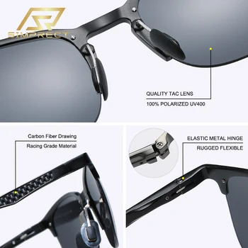 SIMPRECT 2021 Aluminija-Magnezij Polarizirana sončna Očala Moških Ogljikovih Vlaken Kvadratnih sončna Očala na Voznikovi Anti-glare sončna Očala Za Moške