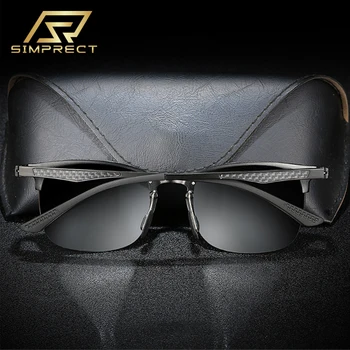 SIMPRECT 2021 Aluminija-Magnezij Polarizirana sončna Očala Moških Ogljikovih Vlaken Kvadratnih sončna Očala na Voznikovi Anti-glare sončna Očala Za Moške