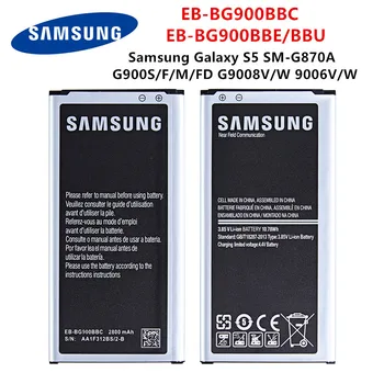 Originalni SAMSUNG EB-BG900BBC EB-BG900BBE/BBU 2800mAh baterija Za Samsung Galaxy S5 SM-G870A G900S/F/M/FD G9008V/W 9006V/W, NFC