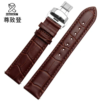 18/19/20/21/22/24 mm, Vroče Prodaje Pravega Usnja Watchband Black Brown Watch pribor Za Tissot Trak Zapestnica