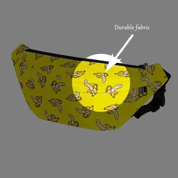 ELVISWORDS 2020 Moda Banana Prsih vrečko Moški Ženske Priložnostne Šport Pasu vrečko Srčkan Avokado Tiskanje Velikih Fanny Vrečko Zadrgo blagovno Znamko Design