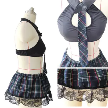Vroče Ženske Seksi Perilo Škotskem School Študent Dekleta Cosplay Enotno Kostum Seksi Erotične Obleke 5XL Plus Velikost