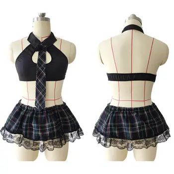 Vroče Ženske Seksi Perilo Škotskem School Študent Dekleta Cosplay Enotno Kostum Seksi Erotične Obleke 5XL Plus Velikost