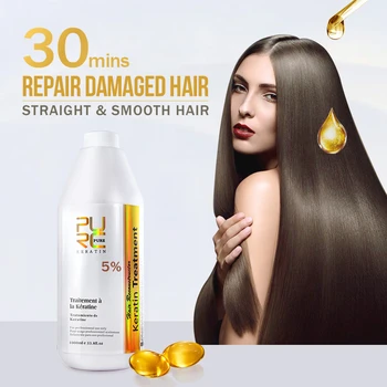1000 ml 5% Formalin Keratin & 300 ml Čiščenje Šampon Brazilski Keratin Zdravljenje Las Zravnajte Lase Salon Izdelkov za Nego Las