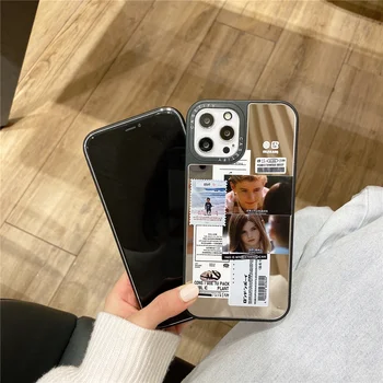 INS nekaj Luksuznih ogledalo poštne znamke oznaka Primeru Telefon Za iPhone mini 12 11 Pro X XR XS MAX 7 8 Plus Moda Mehko meji pokrov