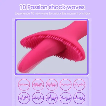 Silikonski Jezika Vibrator Masažo G-spot z vibriranjem 10 Hitrost Tiho Klitoris Stimulator Spolnih Igrač za Ženske