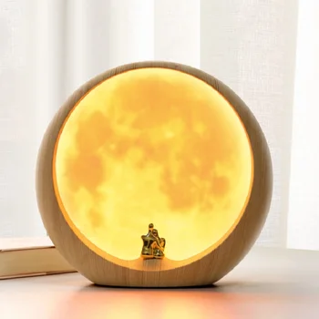 Ustvarjalne LED Luna Lučka za Polnjenje 3D Mesečini Night Light Touch Stikalo 3 Načini namizne Svetilke, Doma Desk Dekor Počitnice Darilo