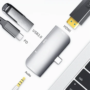 Rankman Tip C do HDMI 4K USB 3.0 C Aux vmesnik za Novi iPad, MacBook Pro Samsung S10 Dex Huawei P20 xioami Površine TV Projektor