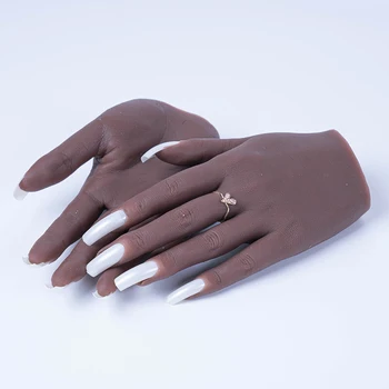 Silikonski Praksi Roke Za Nohte Mehke Manikura Praksi Model Nail Art Usposabljanje Umetno Roko Večkratno Uporabo Praksi Strani Manekenka Strani