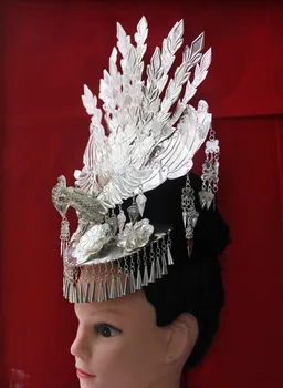 ženske miao oblačila srebrno glavo dekoracijo ostra miao klobuk manjšinskih pav ples pribor manjšinskih cosplay glavo obrabe