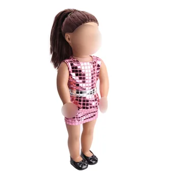 18 inch Dekleta lutka obleko Ples krilo Sijoče disco obleko Ameriških novo rojen oblačila, Otroške igrače fit 43 cm otroška oprema c127