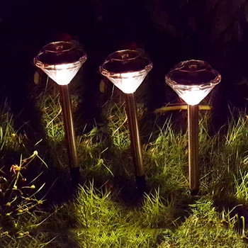 10 KOS Sončne Svetlobe Led Diamond Vrtne luči Za Vrt Dekoracijo na Prostem, Solar Powered Delež Svetlobe LED Ulična Solarna Svetilka Svetilka
