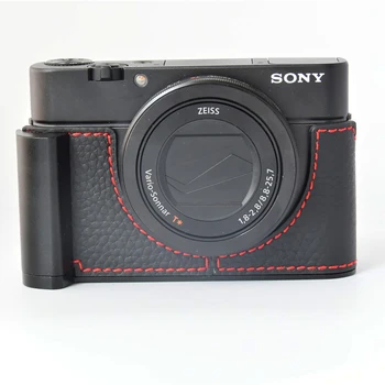 Pravega Usnja, ki je Osnova Primeru Kožo stojalo Za Sony RX100 Za Sony RX100 I II III IV V VI VII Fotoaparat Nova