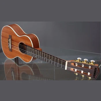 Acouway 28 palčni Kitara Guitalele Guitarlele ukulele Sapele telo 6 Strun 18 Prečke Klasične Gumb z dodatno vrečko,tuner,capo