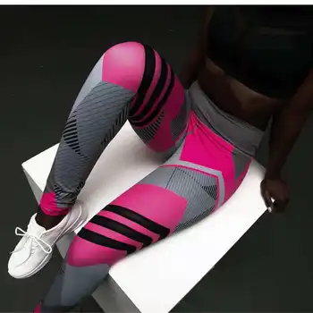 Ženski Quick Dry Šport Fitnes Leggins Geometrijske Tiskane Športne Hlače Joga Hlače, Dokolenke Slim Hlače, hlačne Nogavice Za Ženske S-XXXL