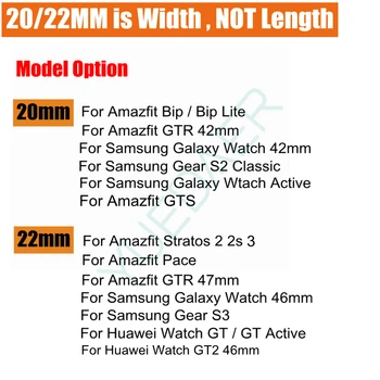Kovinski Correa trak Za Samsung Galaxy watch 3 Za Huawei Watch GT 2 GT2 Za Huami Amazfit Bip Lite/Stratos 3 2/Tempo/GTS Band