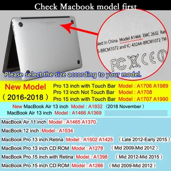Trdi PVC za Macbook Air 13 Pro 13 Retina 12 13 15 Laptop Primeru A1466 A1706 Marmorja Prostor, Kritje za Mac book Retina 12 13 15 Primeru
