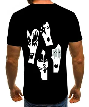 Nov Poljub 3D tiskanje barvnih poletne moške rock T-shirt modni T-shirt kul pisane T-shirt / street moške 2020 vrh s-6xl
