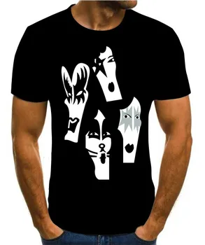 Nov Poljub 3D tiskanje barvnih poletne moške rock T-shirt modni T-shirt kul pisane T-shirt / street moške 2020 vrh s-6xl