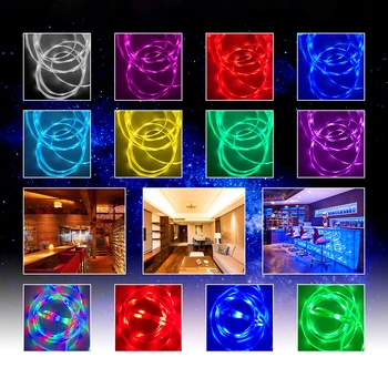 Led Trak RGB SMD 5050 2835 Nepremočljiva WiFi Nadzor Soba Dekoracijo Združljiv Z Alexa Google Božični Luči