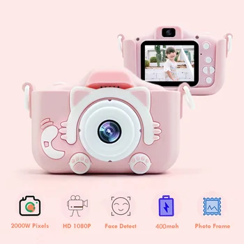 1080P 2000W Mini Srčkan Otroci Digitalne Kamere Video Kamere Igrače Vgrajen Igre za Otroke Malčka Božična Darila za Rojstni dan
