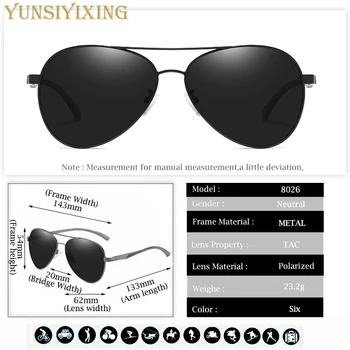 YSYX Klasičnih Polarizirana sončna Očala UV400 Ogledalo sončna Očala Pilotni Vintage Stilu, Moški/Ženske, Pribor za Očala gafas de sol YS8026