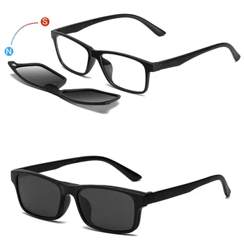 Očala z Magnetno Sponko na sončna Očala, Optični Objektivi za Moške Brez Recepta Očala za Sonce 5 v 1 Ženske Vožnje Classic