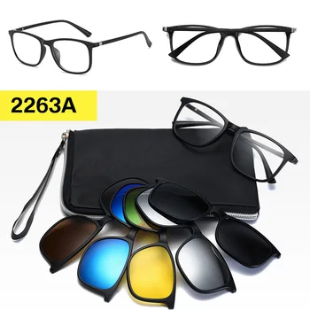 Očala z Magnetno Sponko na sončna Očala, Optični Objektivi za Moške Brez Recepta Očala za Sonce 5 v 1 Ženske Vožnje Classic