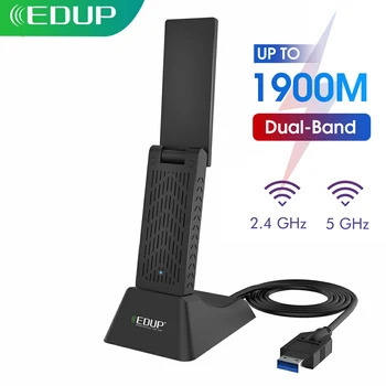 EDUP 1900Mbps USB WiFi Adapter Dual Band 2,4 Ghz/5Ghz Dolgo Vrsto Sprejemnik Brezžična Omrežna Kartica Za Prenosni računalnik Desktop