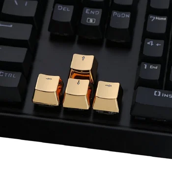 Kovinski prosojno keycaps Mehanske tipkovnice kovinski keycaps LEVO, puščico tipke Zlati prosojno keycaps