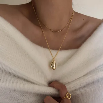 Geometrijske kača verige večplastna zlata ogrlica za ženske vinatge nezakonitih obesek pulover ogrlica dolgo moda 2020