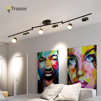 TRAZOS 220V LED Stropne Luči Okrogle Kovinske Lampshade Za dnevne Sobe, Moderne Površine, Vgrajena Stropna Luč Zlato Spalnica Lučka