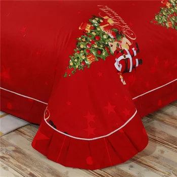 Nova Božič Santa Claus Posteljni Set Home Tekstil Ležišče Vrečke Bombaža Posteljni Navzdol duvets Posteljo Prevleke 4pcs Kralj Kraljica Polno