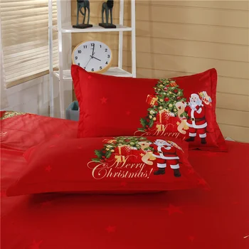 Nova Božič Santa Claus Posteljni Set Home Tekstil Ležišče Vrečke Bombaža Posteljni Navzdol duvets Posteljo Prevleke 4pcs Kralj Kraljica Polno