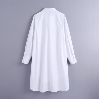 Plus Velikost Ženske Dolgo Majico Jeseni Leta 2020 Nov Modni Poln Rokav Prevelik Gospa Loose Prugasta Belo Bluzo Vrh