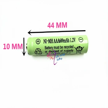 4-20PCS 10450 1,2 V 600MAH Baterija za ponovno Polnjenje 600mAh Realno Kapaciteto NiMh AAA Baterije Set s 1000 Cikel za LED Svetilka