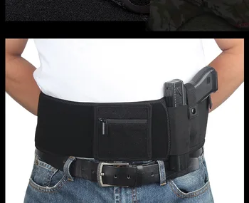 110 cm Pištolo Glock Tulec, Elastična Trebuh Pas Pas Pištolo Tulec za Levo ali Desno Roko