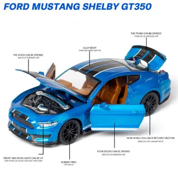 1/32 Mustang Shelby GT350 Zlitine Avto Igrača Modela prilagojenega Modela Avtomobila Potegnite Nazaj Utripa otroška Igrača Darilo Brezplačna Dostava