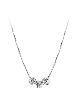 S925 sterling srebrna ogrlica z srčkan flash nosorogovo bean prenos kroglice clavicle sveže clavicle verige za modni ženski