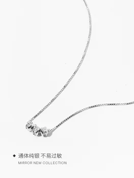 S925 sterling srebrna ogrlica z srčkan flash nosorogovo bean prenos kroglice clavicle sveže clavicle verige za modni ženski