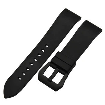 22 mm 24 mm Fluor Kavčuk Watchband za Seiko Državljan Casio Hamilton Watch Band Brušena Zaponko iz Nerjavečega Jekla Pašček za Zapestje Zapestnica