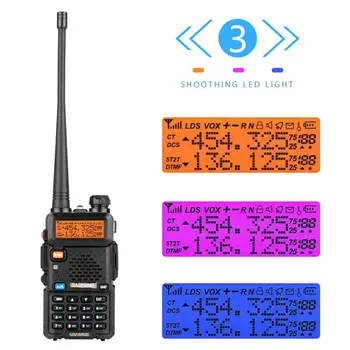 2021 Baofeng UV-5R III Tri-Band Dvojno Anteno, Walkie Talkie, VHF 136-174Mhz/220-260Mhz&UHF 400-520Mhz Ham Radio Optičnega UV5R UV-5R