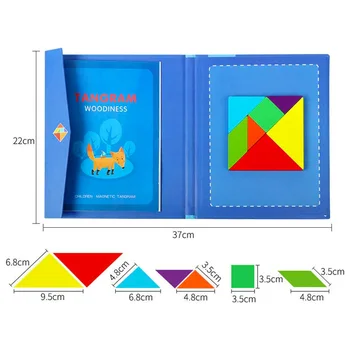 Magnetni Tangram Sestavljanke Jigsaw Montessori Izobraževalne Kognitivne Igrača Otrok Darilo
