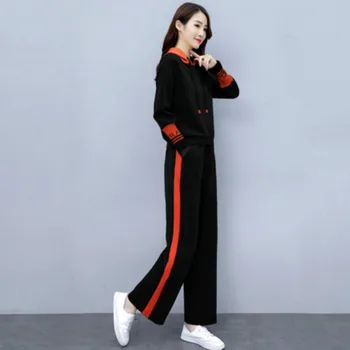 Priložnostne, Športni Obleko Jeseni Nove Ženske Temperament Moda korejski Slog Obleko, dvodelno,
