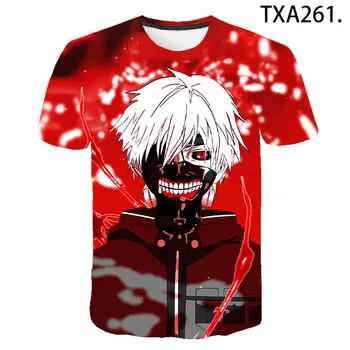 3D T-shirt Tokyo Ghoul majica s kratkimi rokavi Moški Ženske Otroci Krvi Majica Priložnostne Ken Kaneki Tiskanja Japonske Anime Vrhovi Fant Dekle Otroci Tee Oblačila
