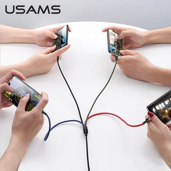 USAMS 4 v 1 Kabel USB C napajalni Kabel Micro USB Kabel Za Polnjenje Huawei Xiaomi Samsung Iphone Lightning Kabel Podatkovni Kabel U26