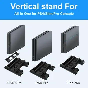 Za PS4/PS4 Slim/PS4 PRO Navpično Stojalo z Hladilni Ventilator Dual Controller Polnilnik Dock Postajo za SONY Playstation 4