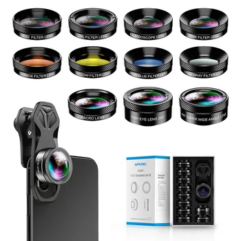 APEXEL 11 v 1 kamera Telefona Kit Objektiv širokokotni makro Barvno/grad Filter CPL ND Star Filter za iPhone Xiaomi vsi Pametni telefon